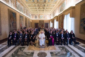 Los integrantes del seminario fueron recibidos por el Papa