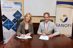 Graciela Fuente (SAD) y Sebastien Delarive (Sanofi)