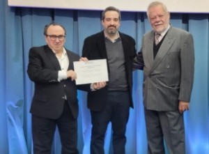 Alfredo Gamietea, gerente general de OSDEPYM, y Facundo Rodríguez, vicepresidente de IIDOS